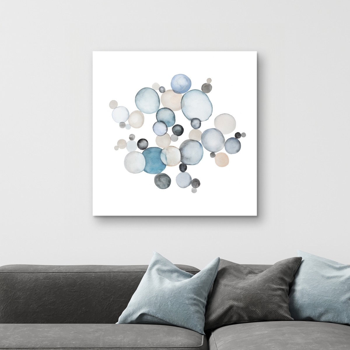 C1RC3232BAJ7XG 32 x 32 in. Round Pebbles - Minimalist Abstract Canvas for Home Decor