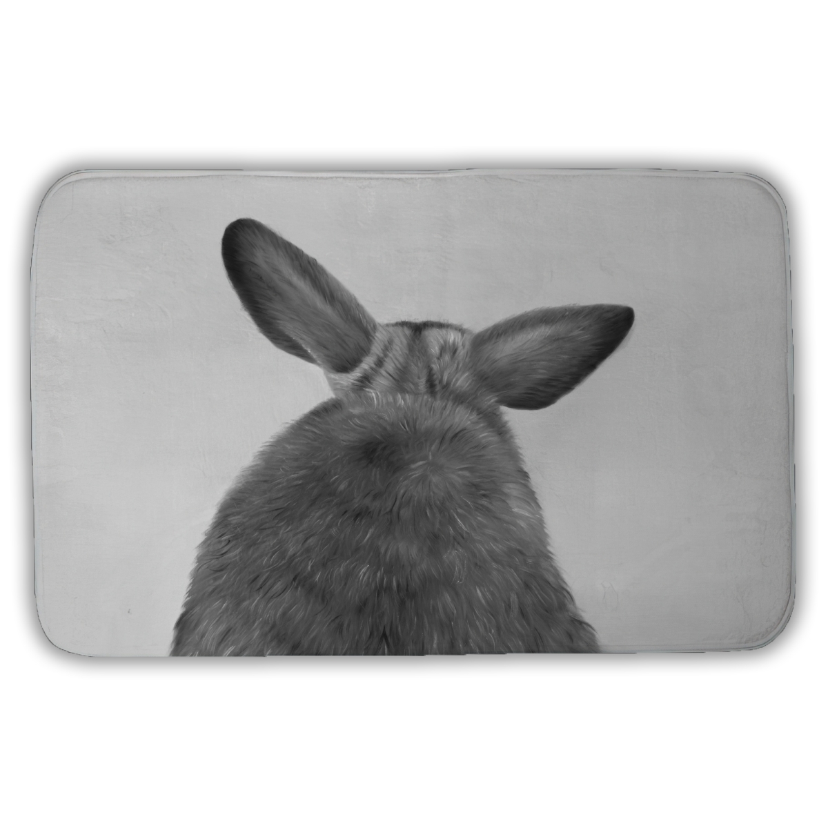 C1BM2134U3S74B 21 x 34 in. Little Rabbit From Behind - Hyperrealist Black Bath Mat