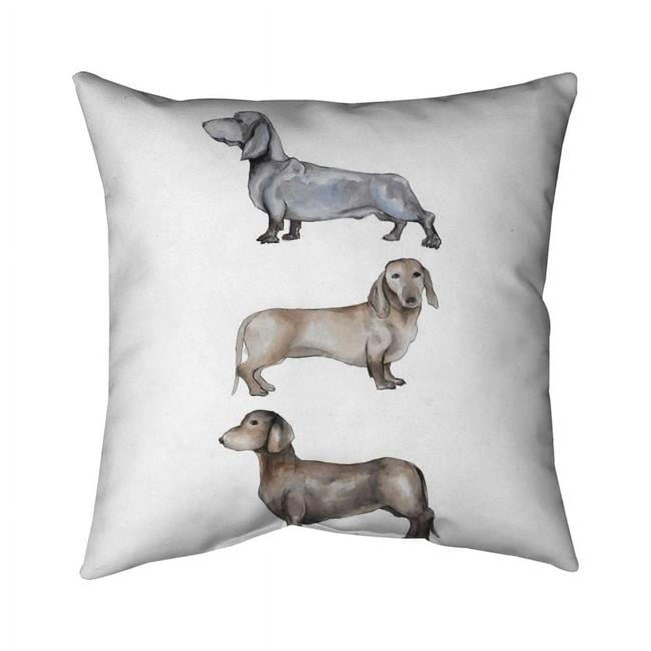 18 x 18 in. Small Dachshund Dog-Double Sided Print Indoor Pillow