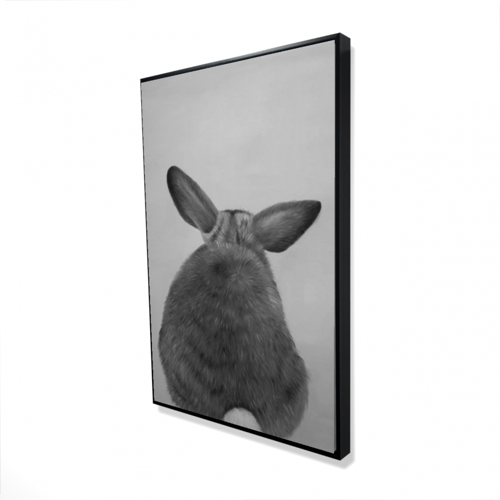 2081-3624-AN464 24 x 36 in. Little Rabbit From Behind - Hyperrealist Framed Canvas Decor