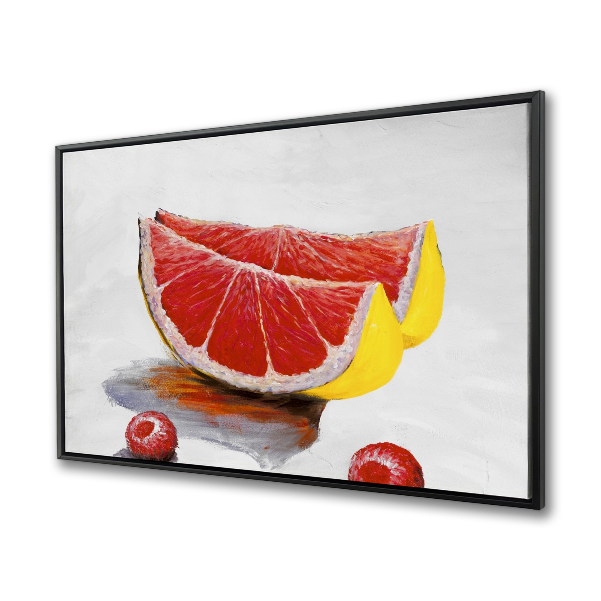 C1FC3648BGUMZE 36 x 48 in. Grapefruit Slices - Yellow Contemporary Framed Canvas Art