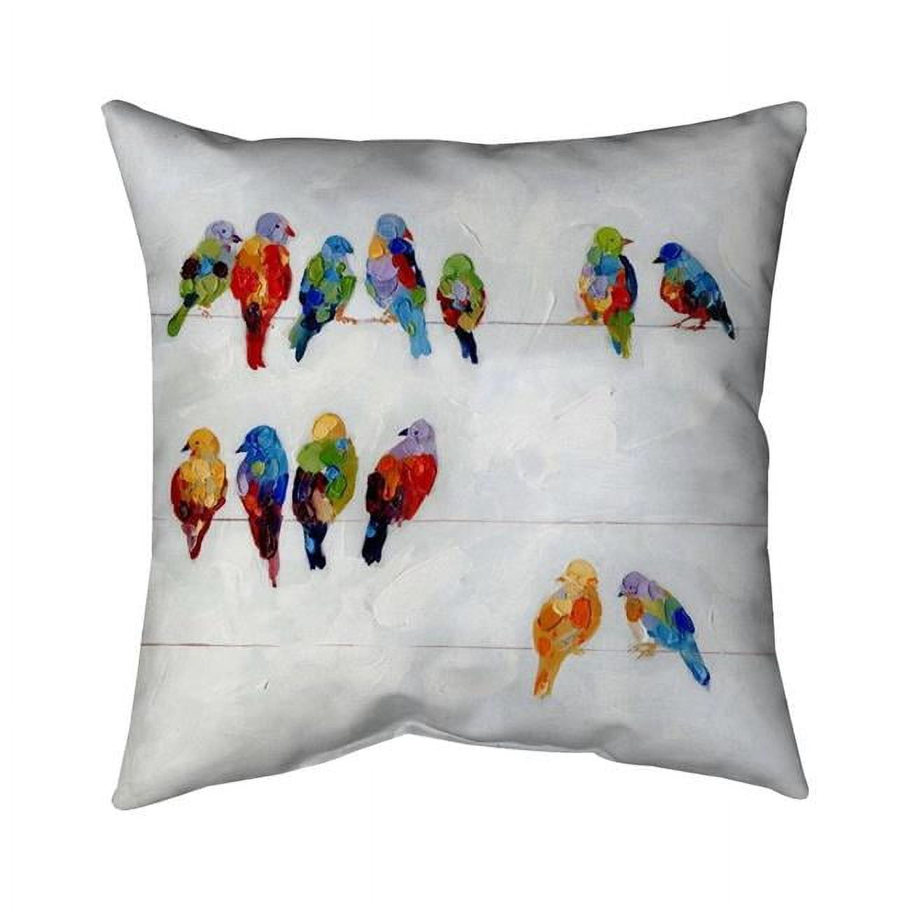 18 x 18 in. Colorful Birds on A Wire-Double Sided Print Indoor Pillow