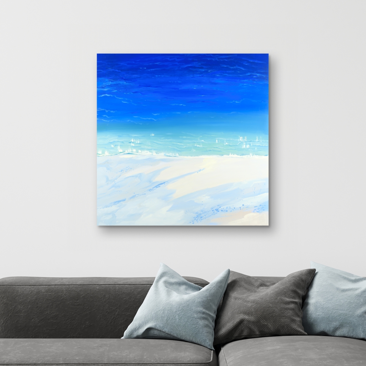 C1RC3232HXBXK0 32 x 32 in. Satellite View of the Ocean - Blue Travel Canvas Art for Home