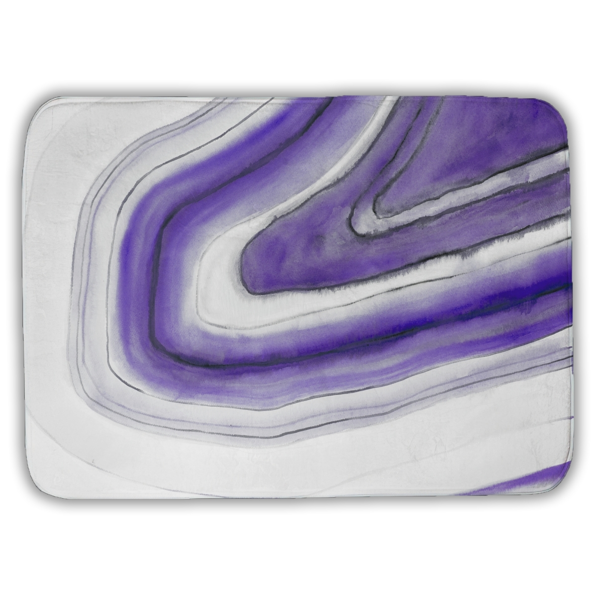 C1BM1724E38FSS 17 x 24 in. Purple Round Geode Bath Mat - White Minerals Home Decor