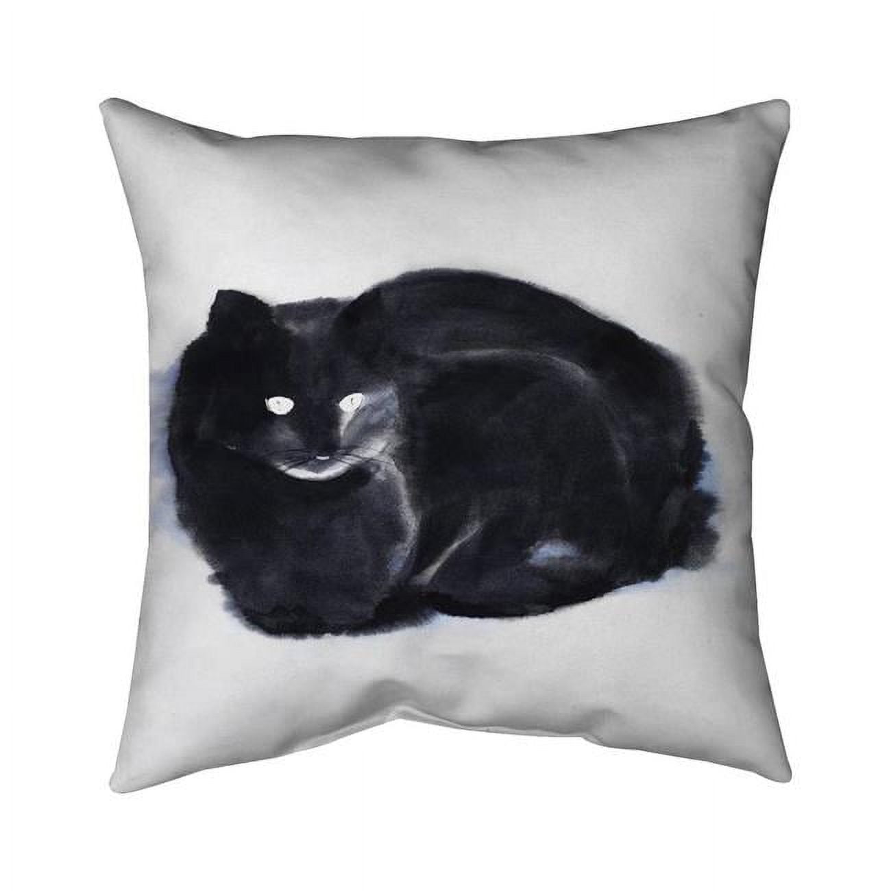 18 x 18 in. Abstract Watercolor Cat-Double Sided Print Indoor Pillow