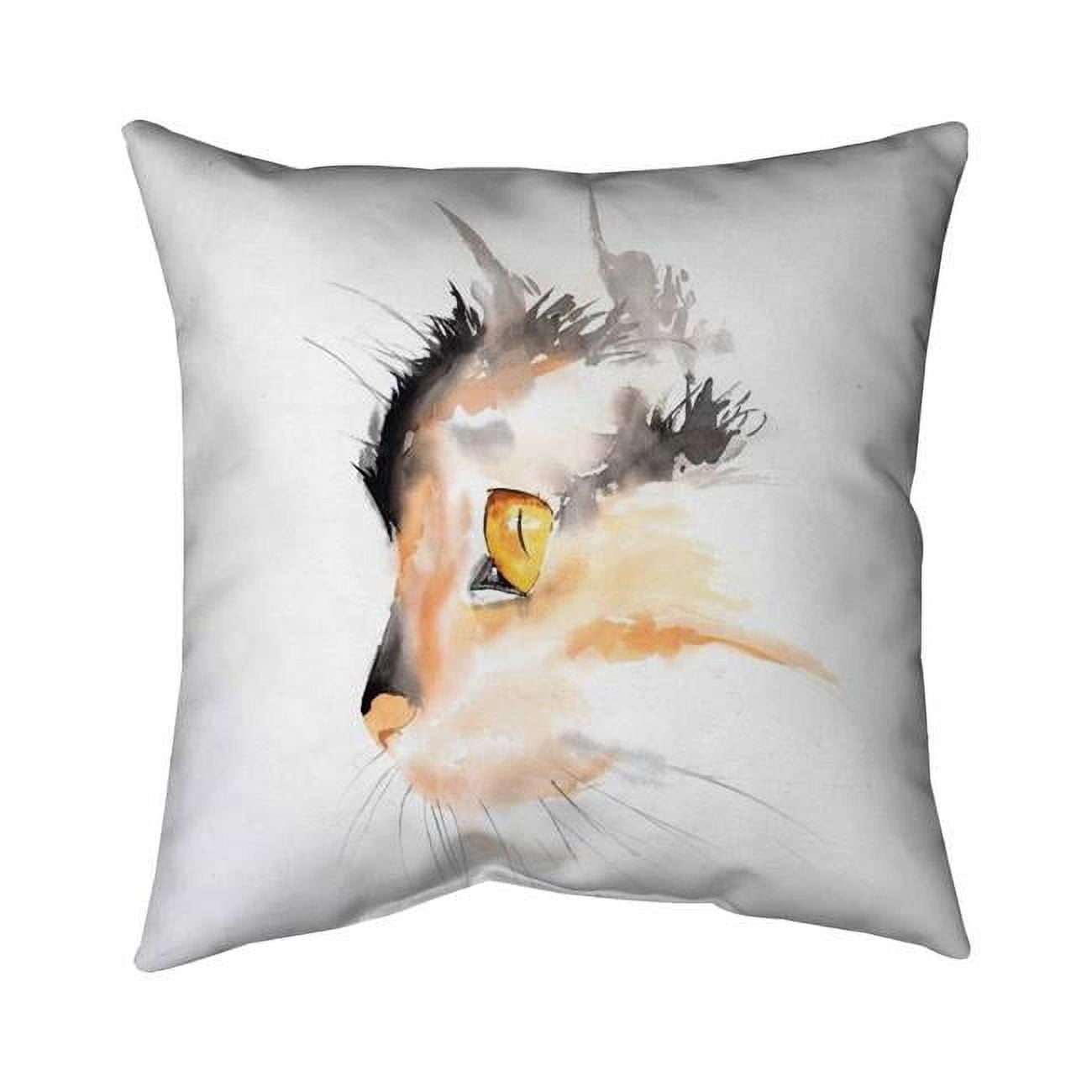 18 x 18 in. Watercolor Cat Face Profile-Double Sided Print Indoor Pillow
