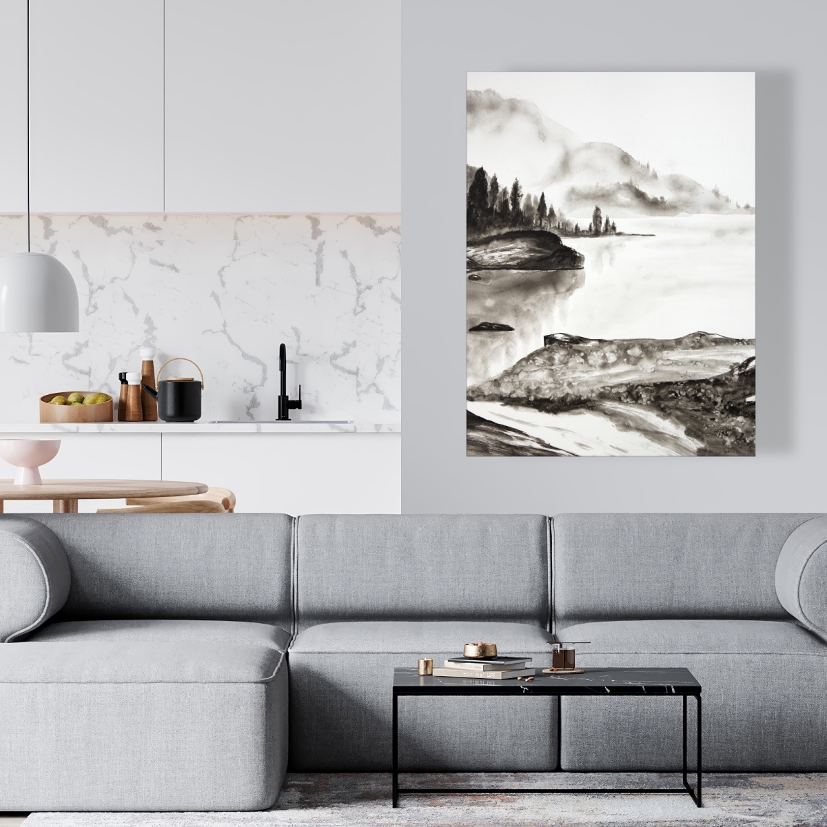 C1RC3648B8K911 36 x 48 in. Peaceful Landscape - Rustic Office Canvas - Home Decor Art