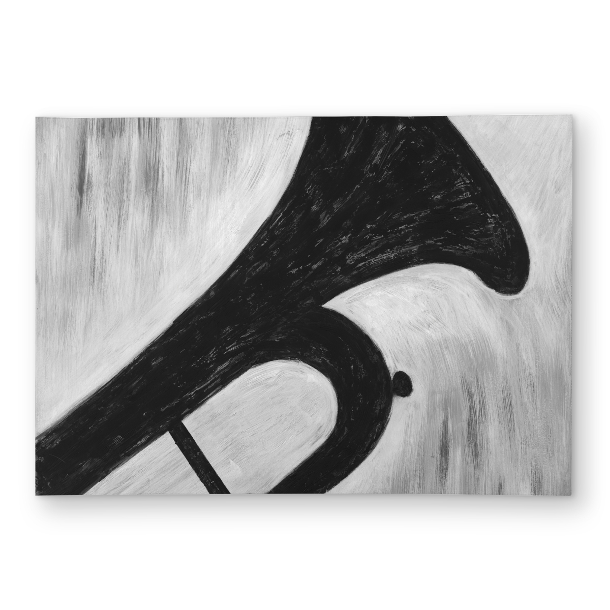 C1ROAR57AJGKHL 5 x 7 ft. Silhouette of a Trumpet - Musical Office Outdoor Area Rug - Rectangle