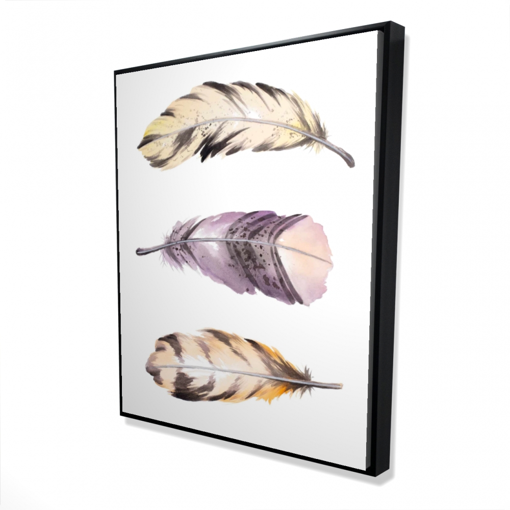 2081-6048-AN334-1 48 x 60 in. Horizontal Striped Feather Set - Romantic Bedroom Canvas Decor