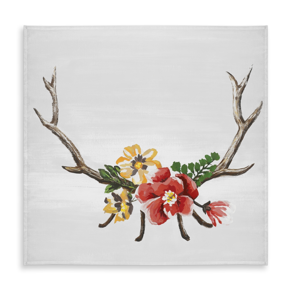 Picture of Begin Home Decor C1TC5858KQQXLE 58 x 58 in. Deer Horns with Flowers Tablecloth - Bohemian Home Decor