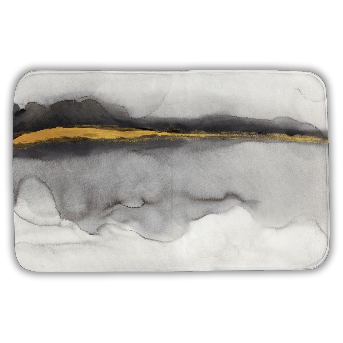 C1BM2134XOIF2S 21 x 34 in. Gold Stripe Abstract Bath Mat - Modern Home Decor Accessory