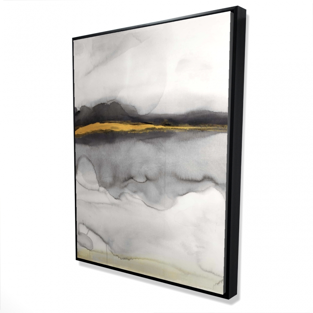 2081-4836-AB74 36 x 48 in. Gold Stripe Abstract - Framed Canvas Art for Home Decor