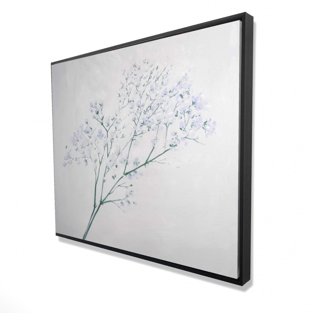 2081-4860-FL325 48 x 60 in. Bouquet of Flowers Babies Breath - Botanical White Canvas Decor