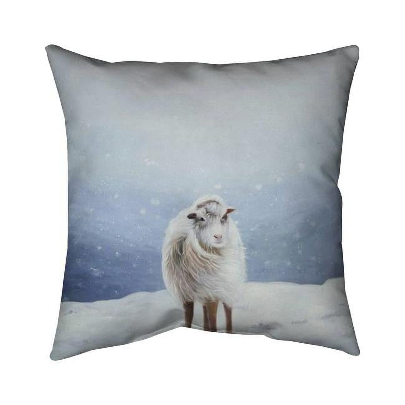 18 x 18 in. Long Hair Sheep-Double Sided Print Indoor Pillow