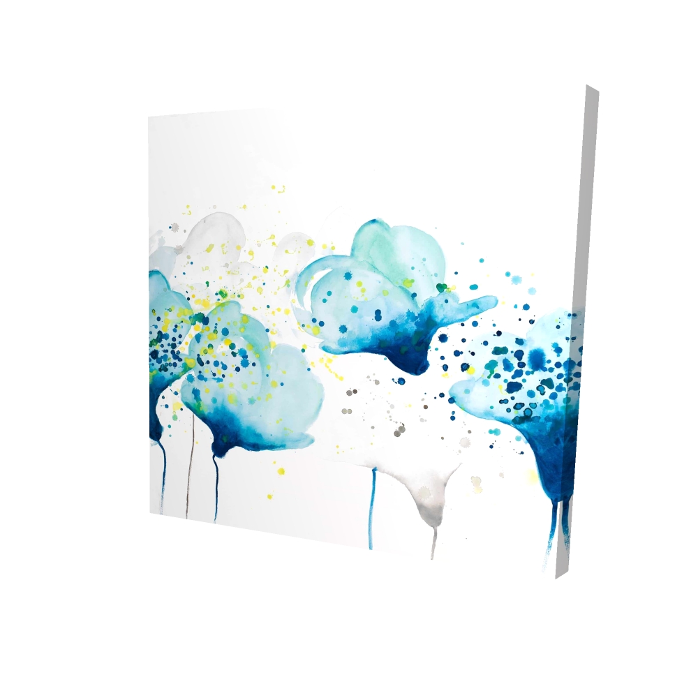 2080-0808-FL250 8 x 8 in. Dotted Paint Splash Flowers - Abstract Canvas for Home Decor