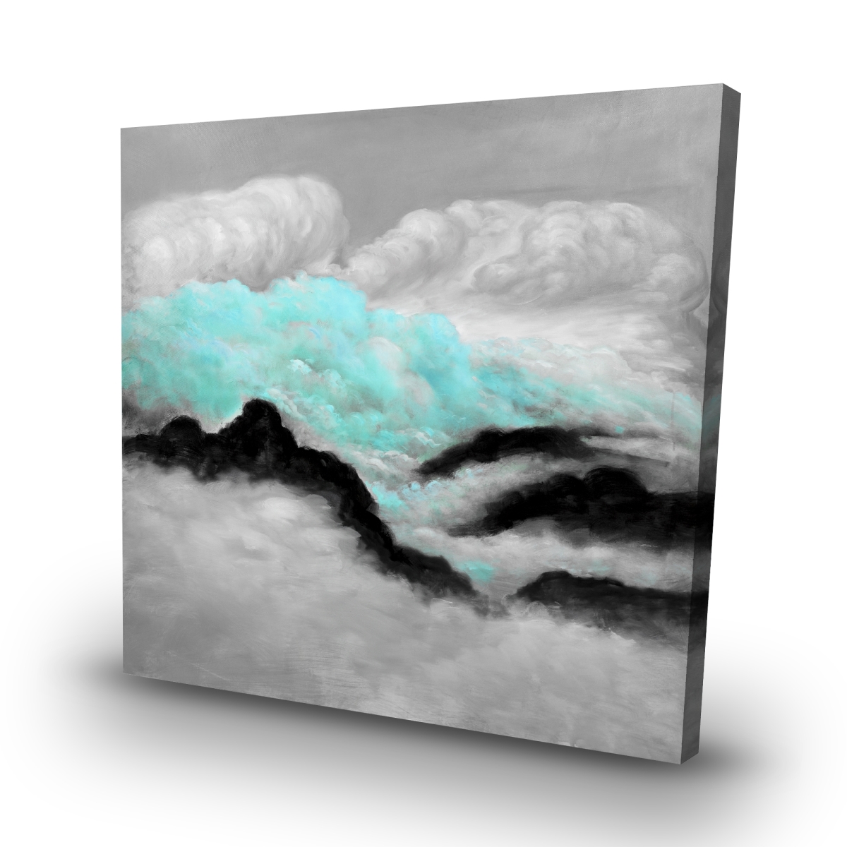 C1RC3232SS1W94 32 x 32 in. Gray & Blue Clouds - Blue Mountains Canvas for Home Decor