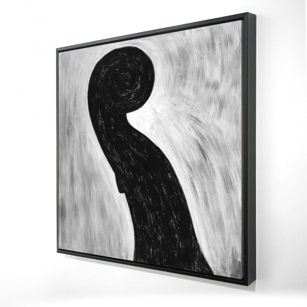 2081-3636-MU25-1 36 x 36 in. Scroll Violin - Monochrome Gray Framed Canvas - Home Decor
