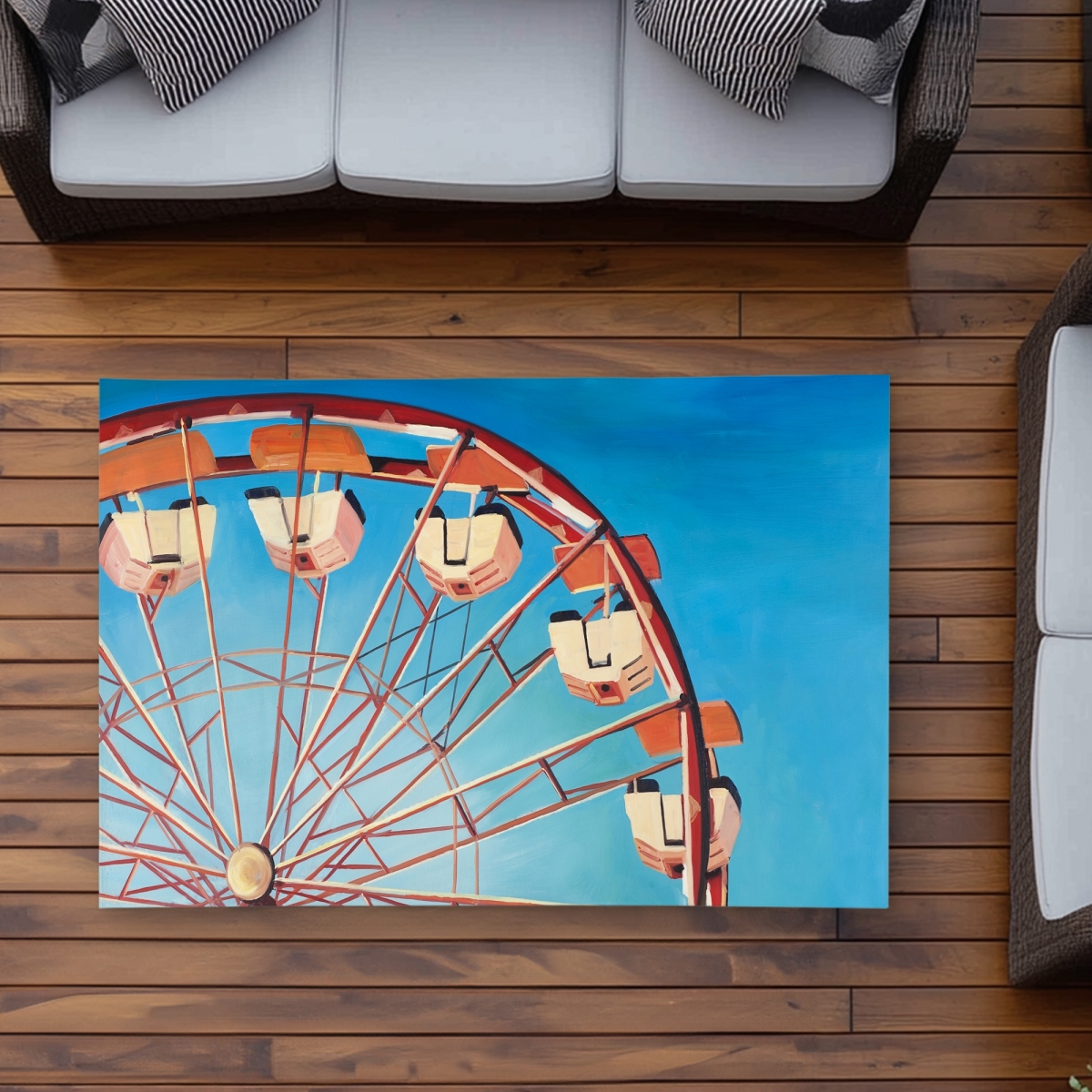 C1ROAR357ALWZB 3 x 5 ft. Ferris Wheel Outdoor Area Rug - Beautiful Day Home Decor - Rectangle