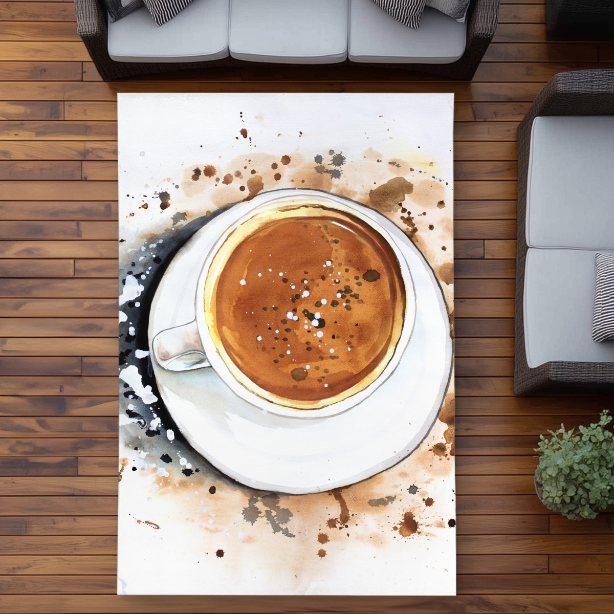 C1ROAR578R3YVW 5 x 7 ft. Cappuccino Refreshing - Holidays Brown Outdoor Area Rug - Rectangle