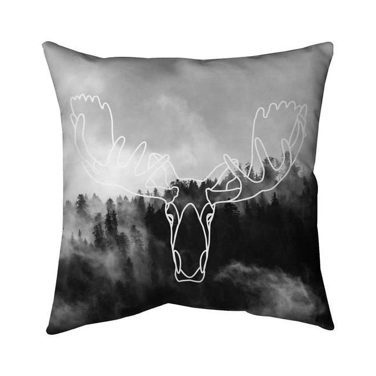 18 x 18 in. Minimalist Moose Head-Double Sided Print Indoor Pillow