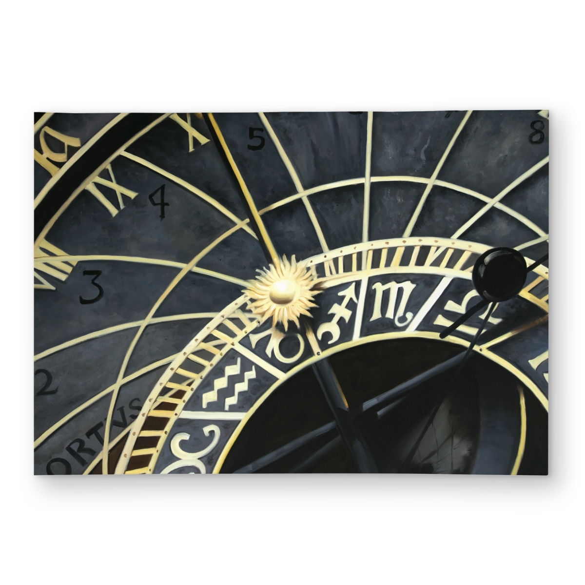 C1ROAR57AAERYD 5 x 7 ft. Astrologic Clock Black Outdoor Area Rug - Home Decor Spirituality - Rectangle