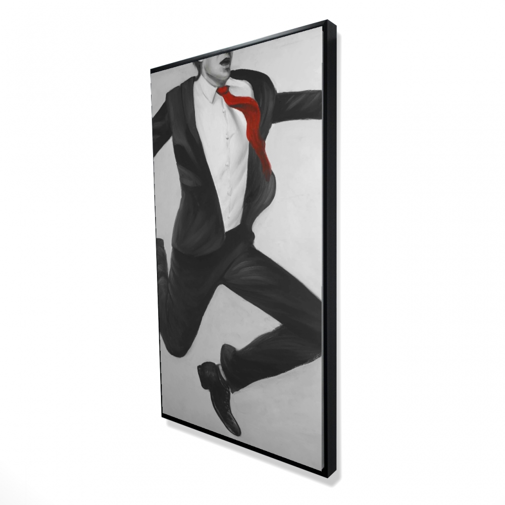 2081-4824-FA10 24 x 48 in. Happy Classic Man - Figurative Office Framed Canvas Decor