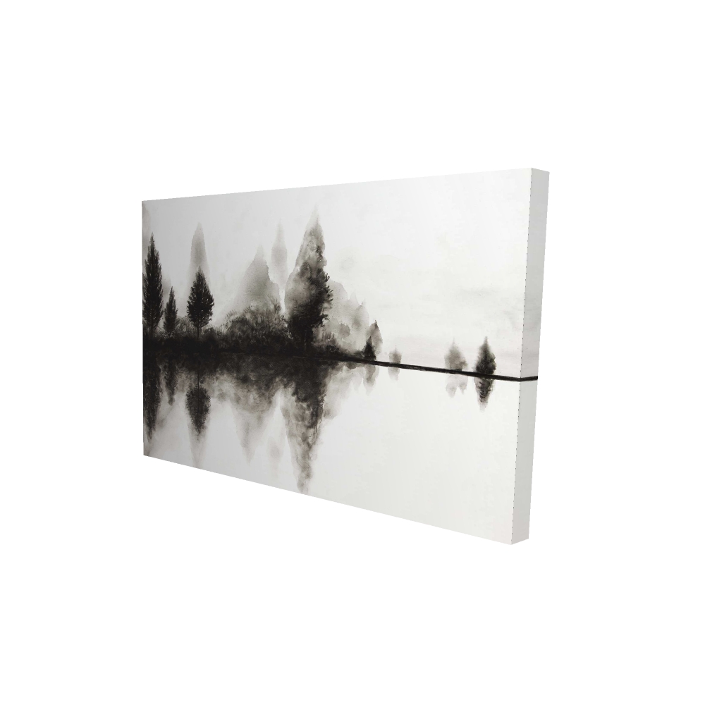 2080-2436-LA161 24 x 36 in. Reflection - Black & White Canvas Art for Home Decor