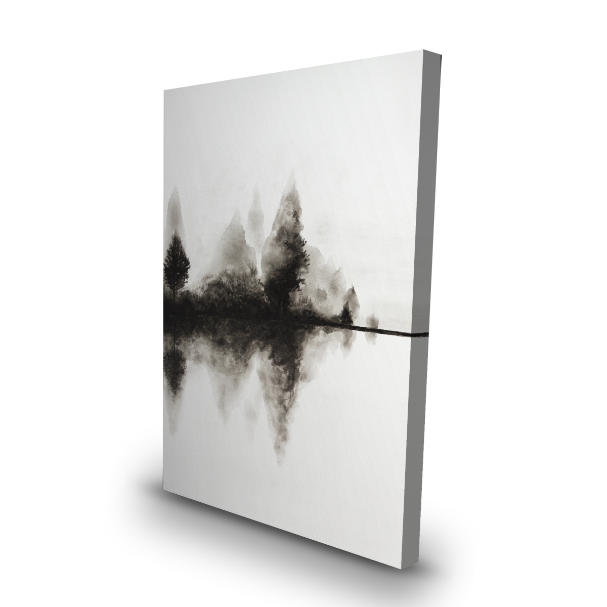 C1RC243623OA3T 24 x 36 in. Reflection - Trees White Canvas Art for Home Decor