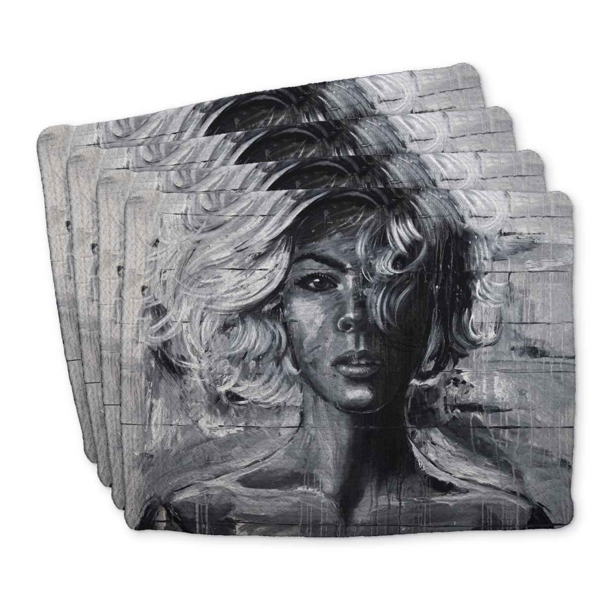 Picture of Begin Home Decor C4BP1418JHQNSF 14 x 18 in. Gentle Woman Braided Polyester Placemat - Home Decor Accent - Set of 4