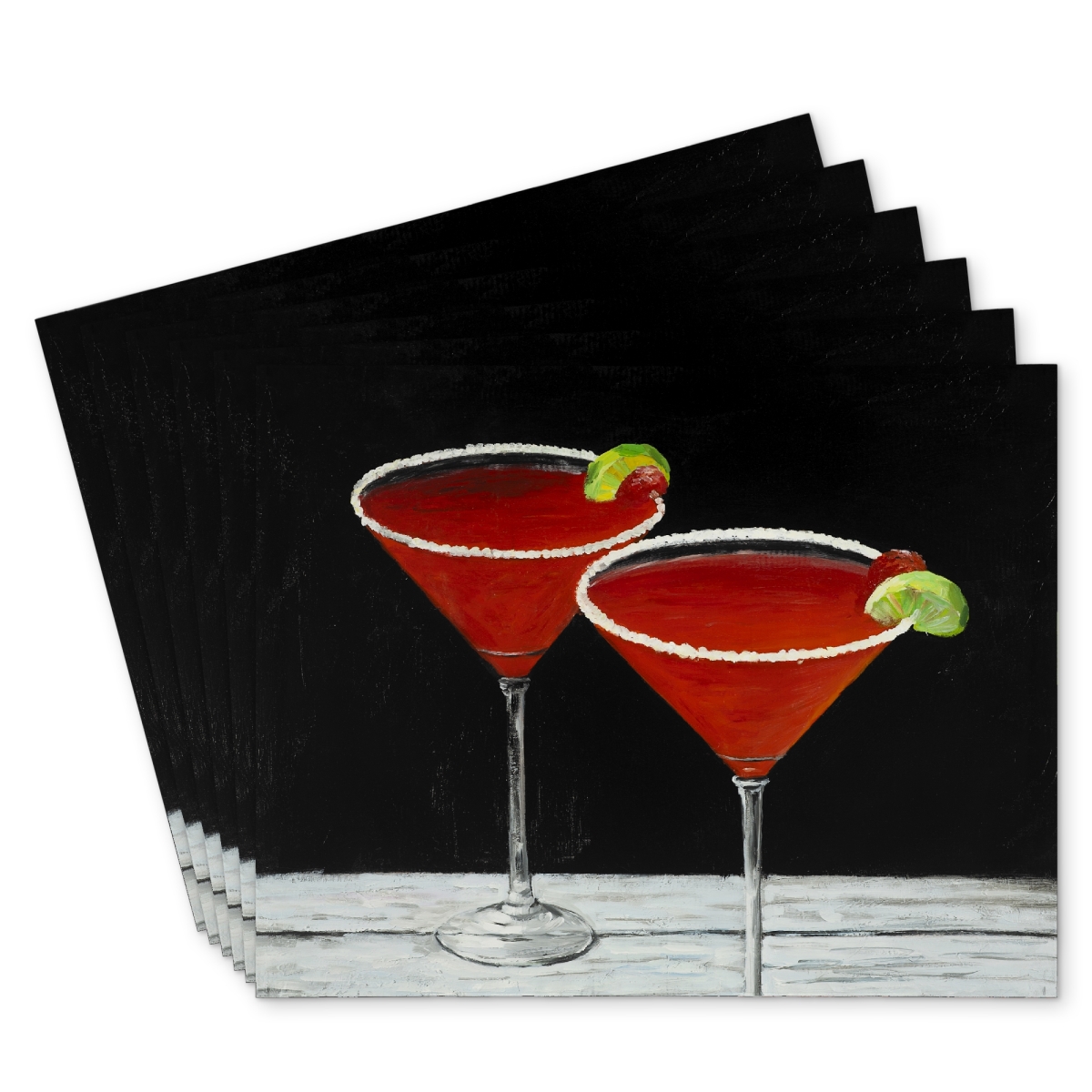 Picture of Begin Home Decor C6PP1418DCQQGE 14 x 18 in. Cosmopolitan Drink Polyester Placemat for Home Decor - Stylish - Set of 6