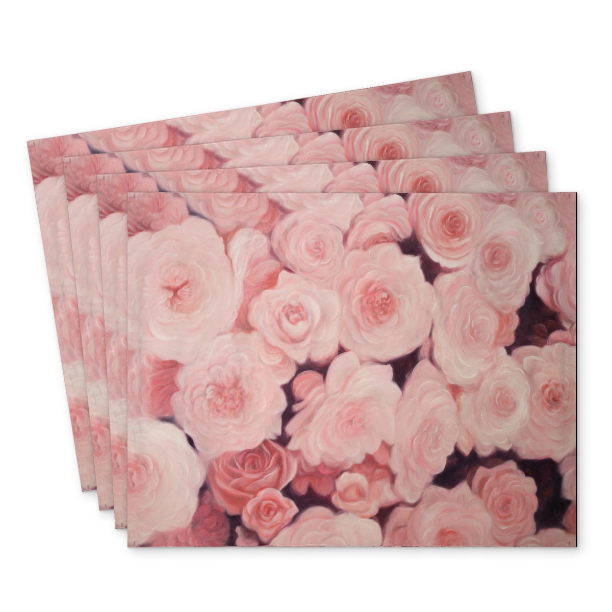 Picture of Begin Home Decor C4PP14182SSNJH 14 x 18 in. Pink Flower Field Polyester Placemat - Home Decor Accent - Set of 4