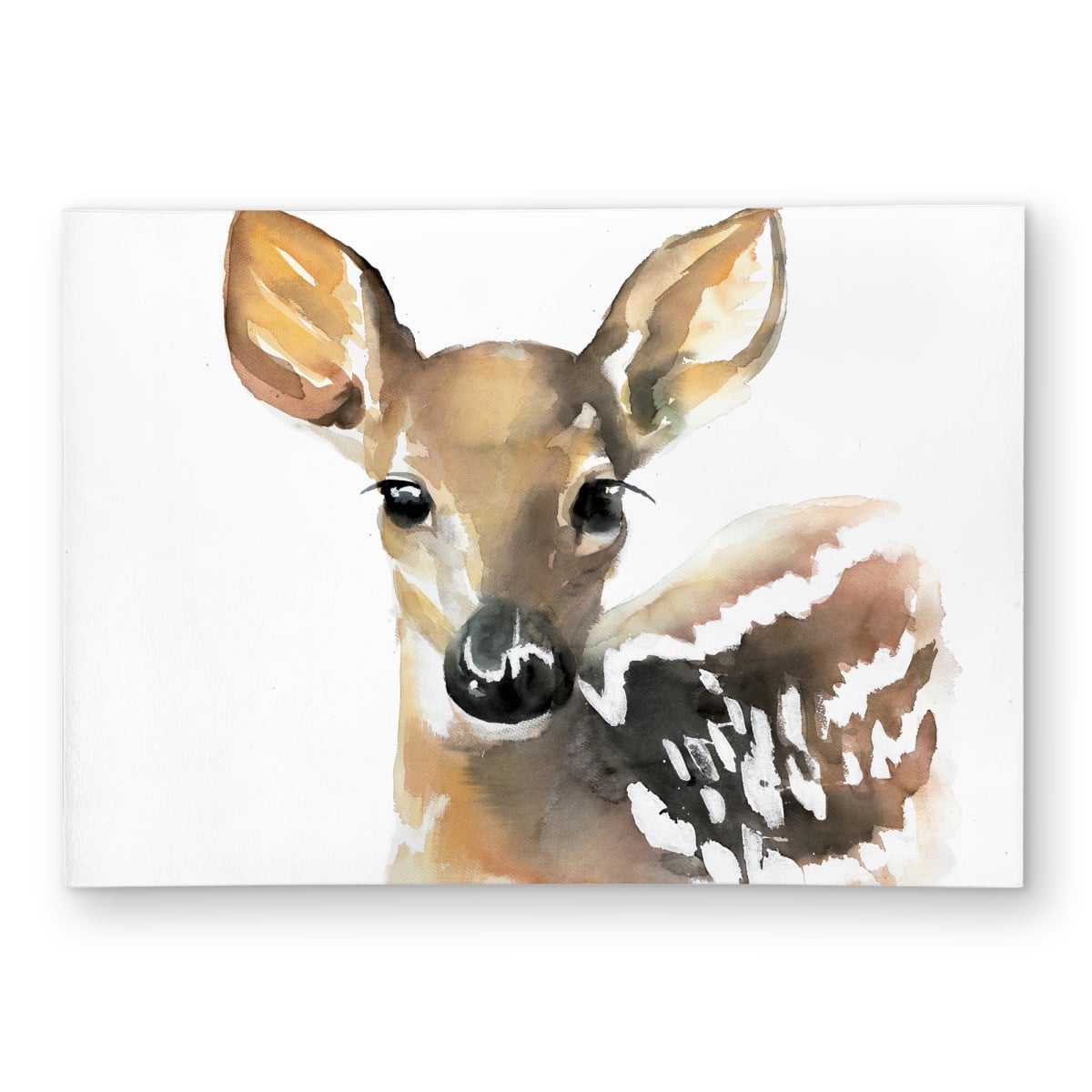 C1ROAR57IDPMT2 5 x 7 ft. Watercolor Fawn Face Rug - Brown Wildlife Outdoor Decor - Rectangle