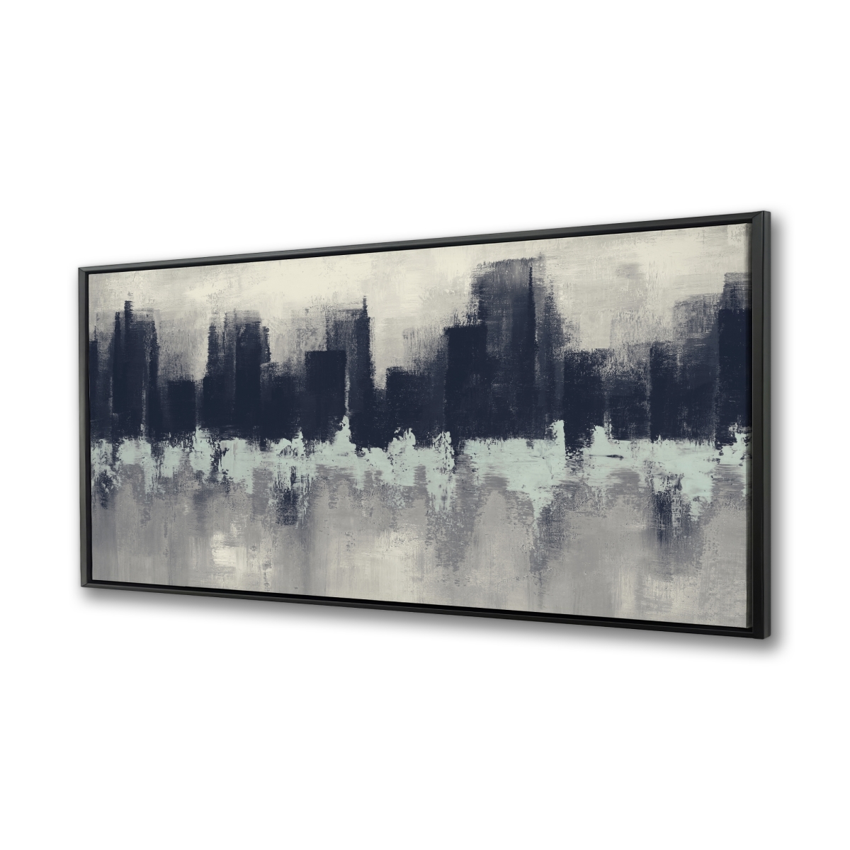C1FC2448P72P9M 24 x 48 in. City By Sponge Technique - Beige Modern Framed Canvas Decor