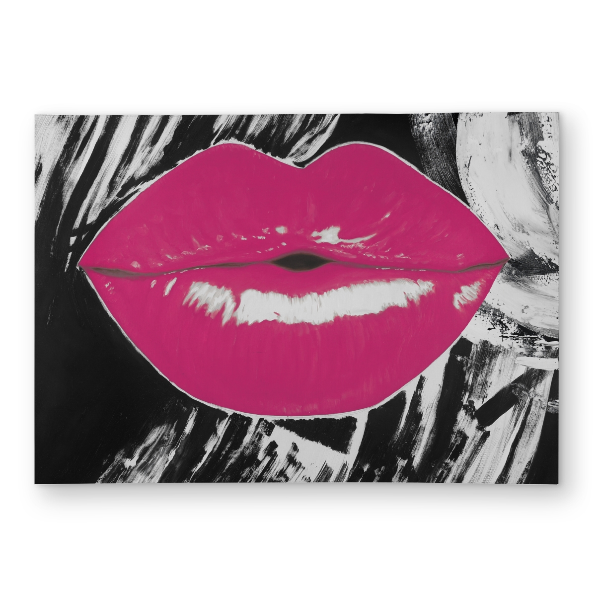 C1ROAR579ON3UN 5 x 7 ft. Pink Glossy Lips Rug - Bedroom Figurative Outdoor Decor - Rectangle
