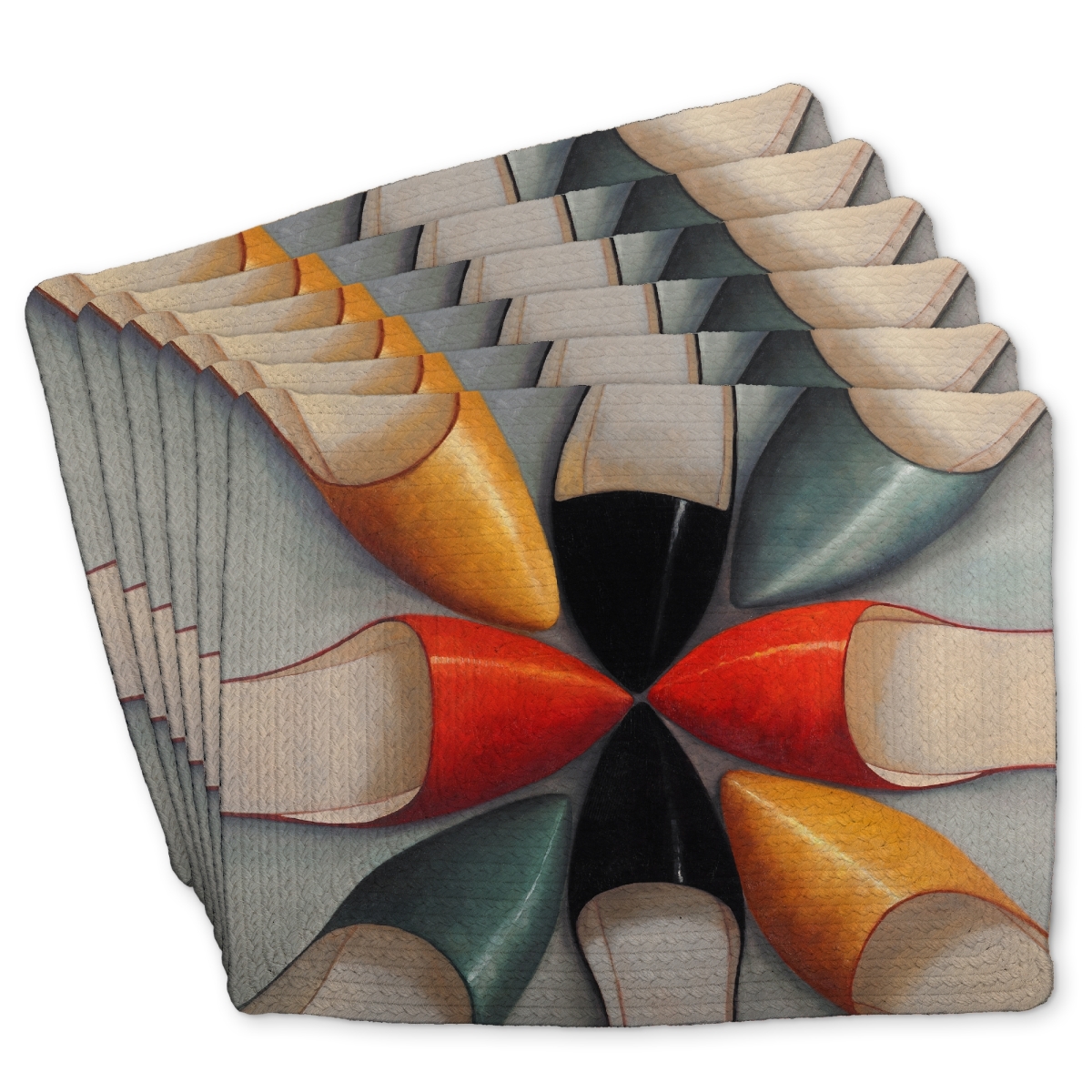 Picture of Begin Home Decor C6BP14187JHKOG 14 x 18 in. Women Shoes - Braided Polyester Placemat for Home Decor - Set of 6