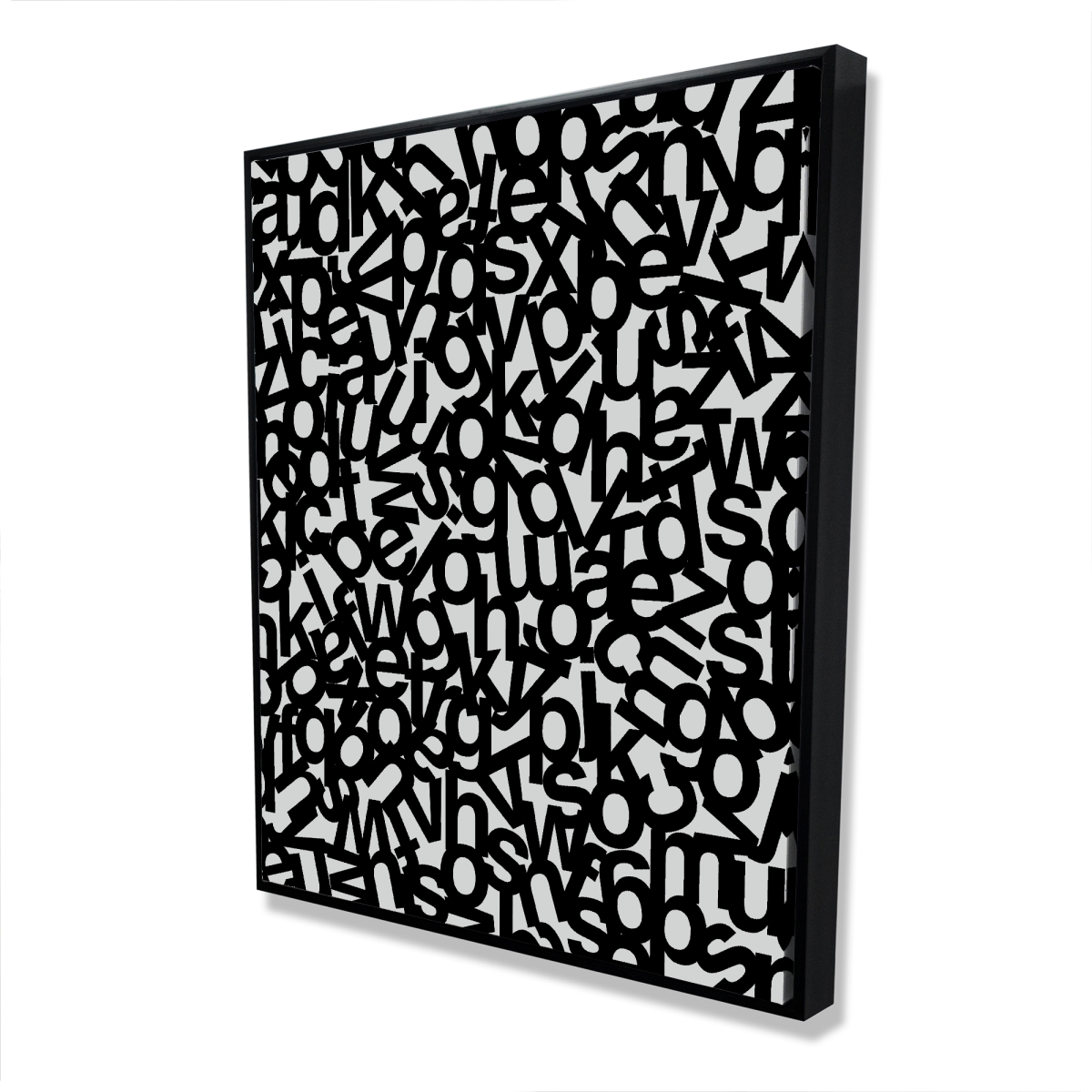 C1FC486068WBE2 48 x 60 in. Alphabet - Office Monochrome Framed Canvas for Home Decor