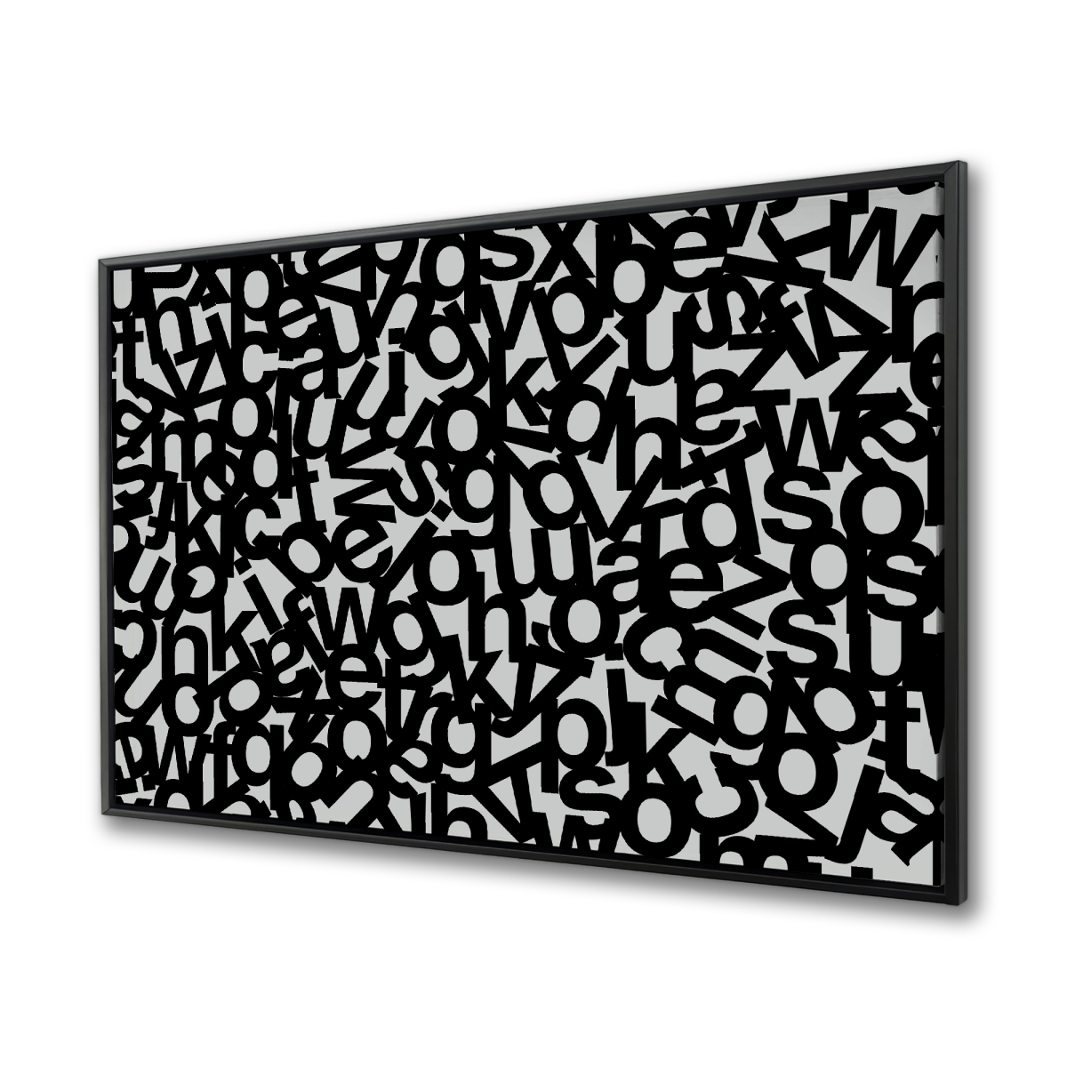 C1FC3648Z3E0ML 36 x 48 in. Alphabet Gray Office Framed Canvas - Stylish Home Decor