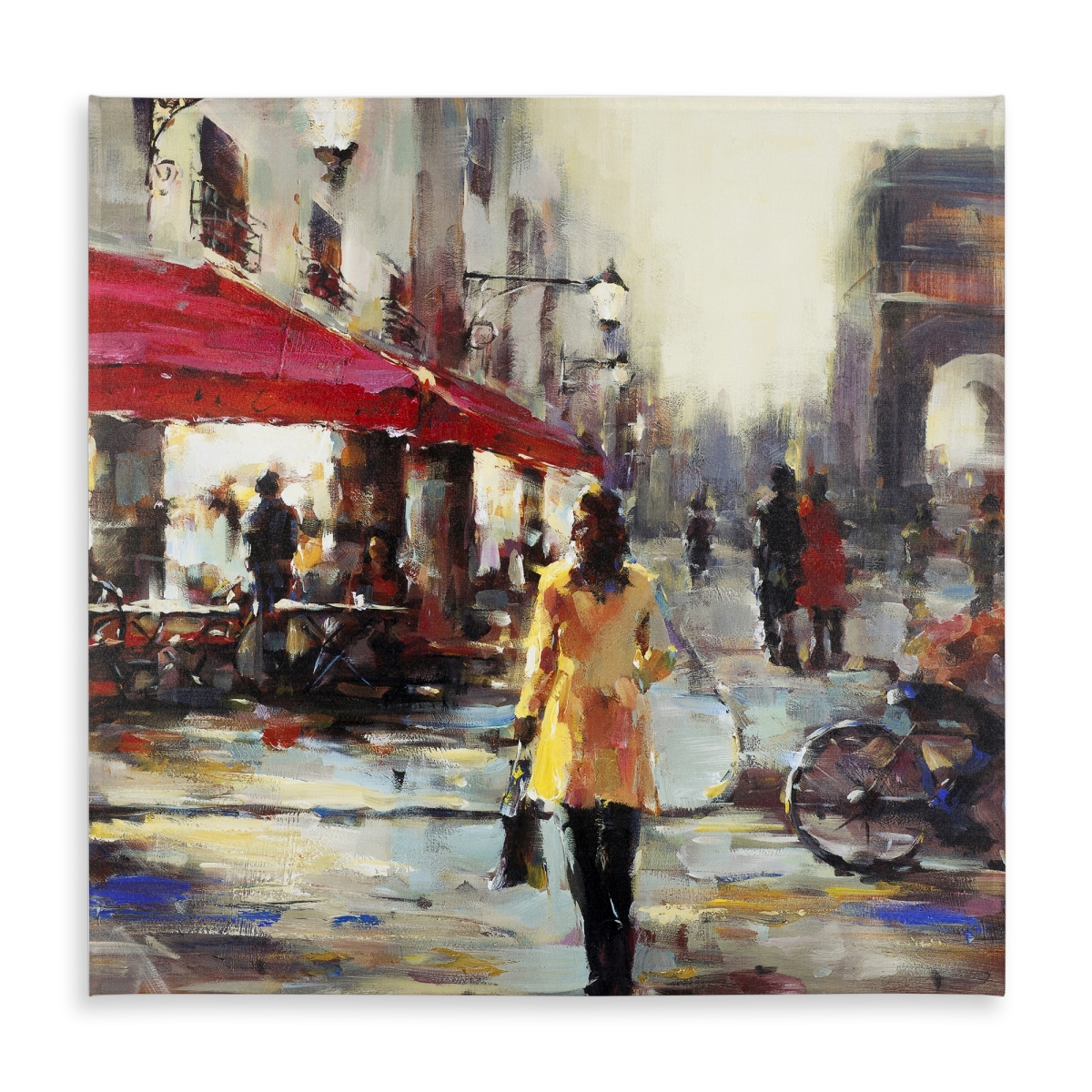 Picture of Begin Home Decor C1TC5858IX8LNB 58 x 58 in. Woman Walking in Paris Tablecloth - Bedroom Indoor Outdoor Decor