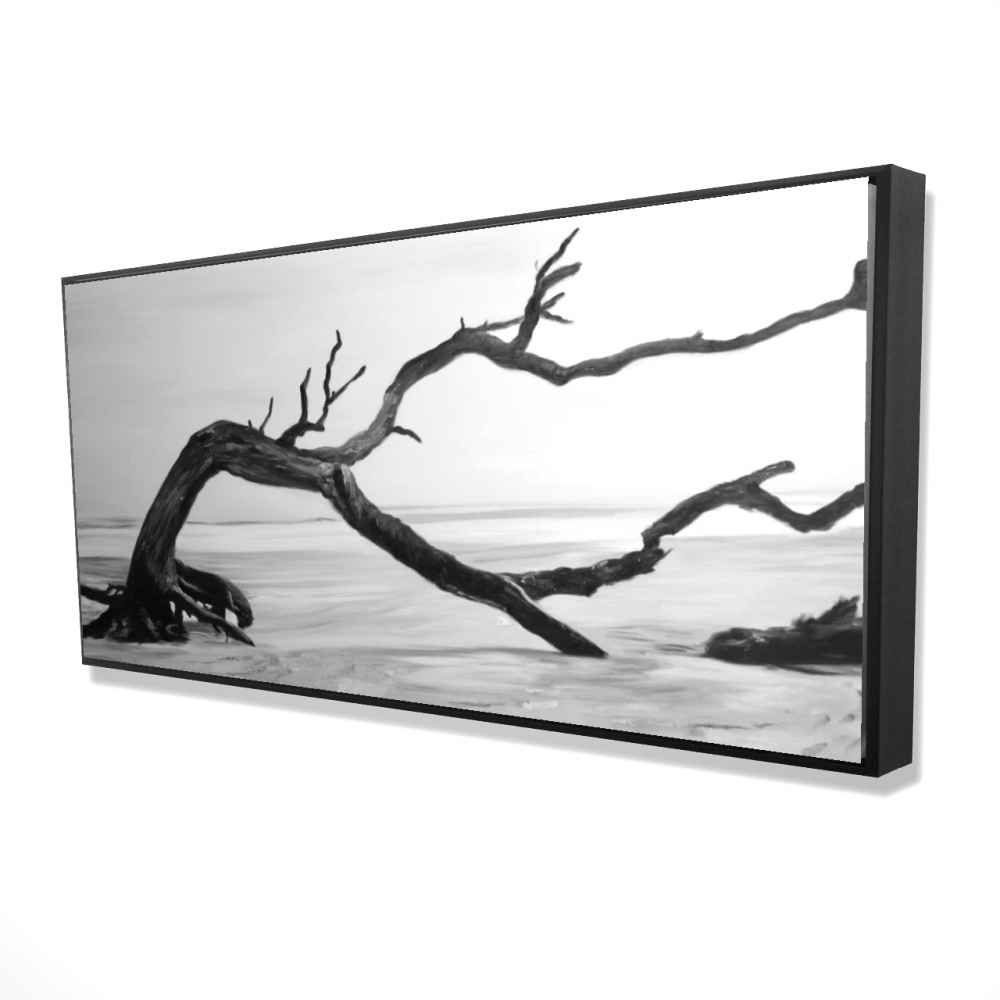 2081-2448-CO123 24 x 48 in. Dead Tree in Water - Gray Office Framed Canvas Decor