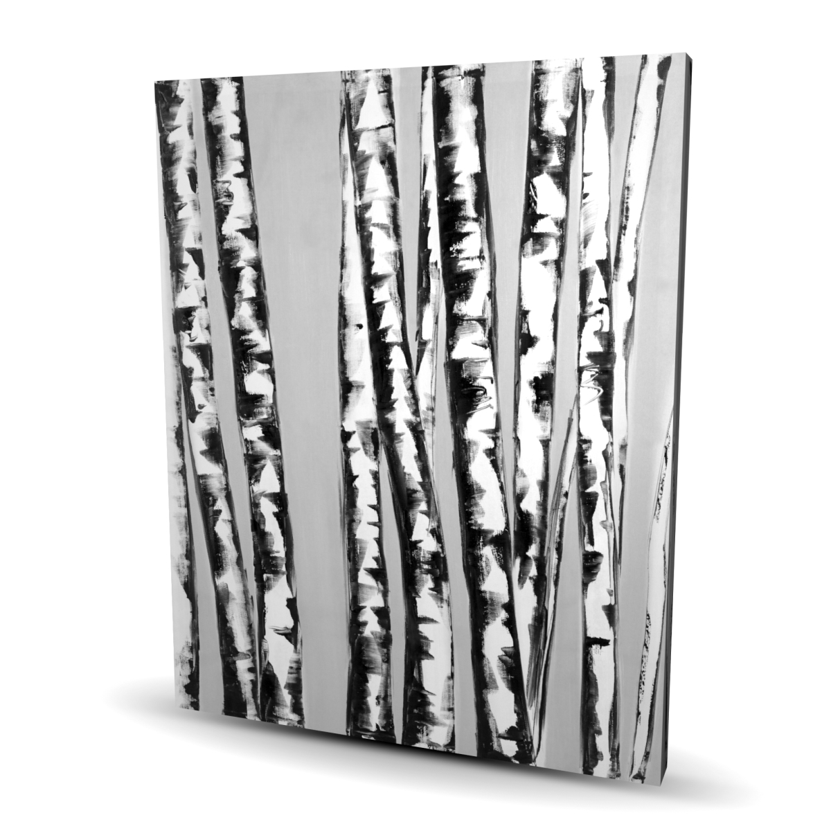 C1RC4860JP1CQZ 48 x 60 in. Birches Intersecting - Black Canvas Bedroom Decor - Home Art