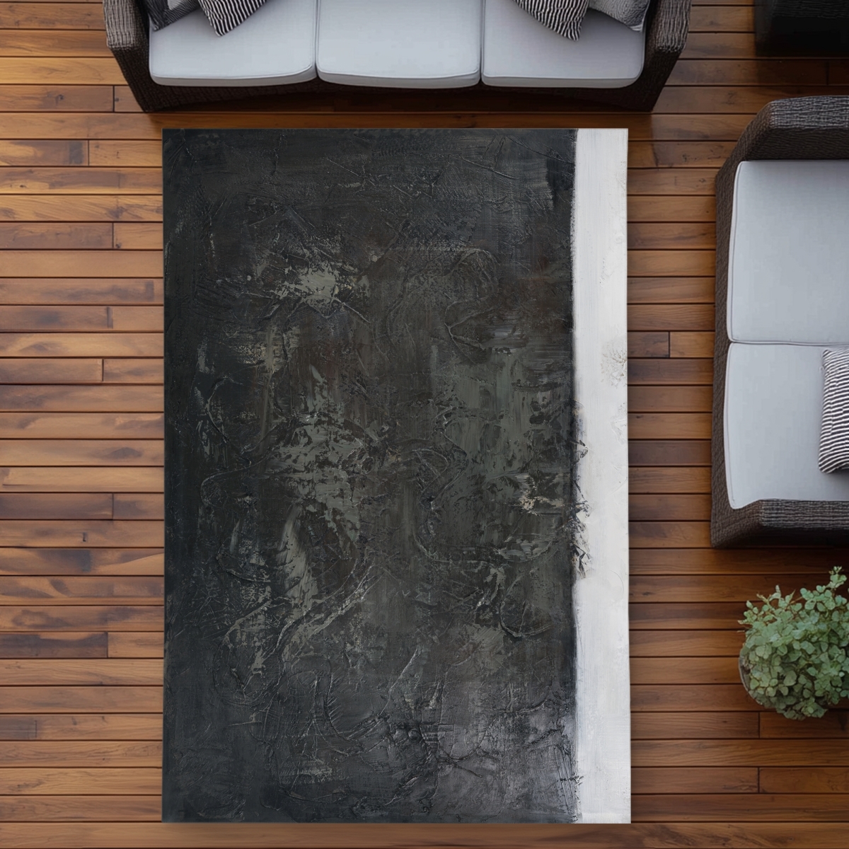 C1ROAR57QUBZX8 5 x 7 ft. Abstract Shape - Office Industrial Outdoor Area Rug for Home Decor - Rectangle
