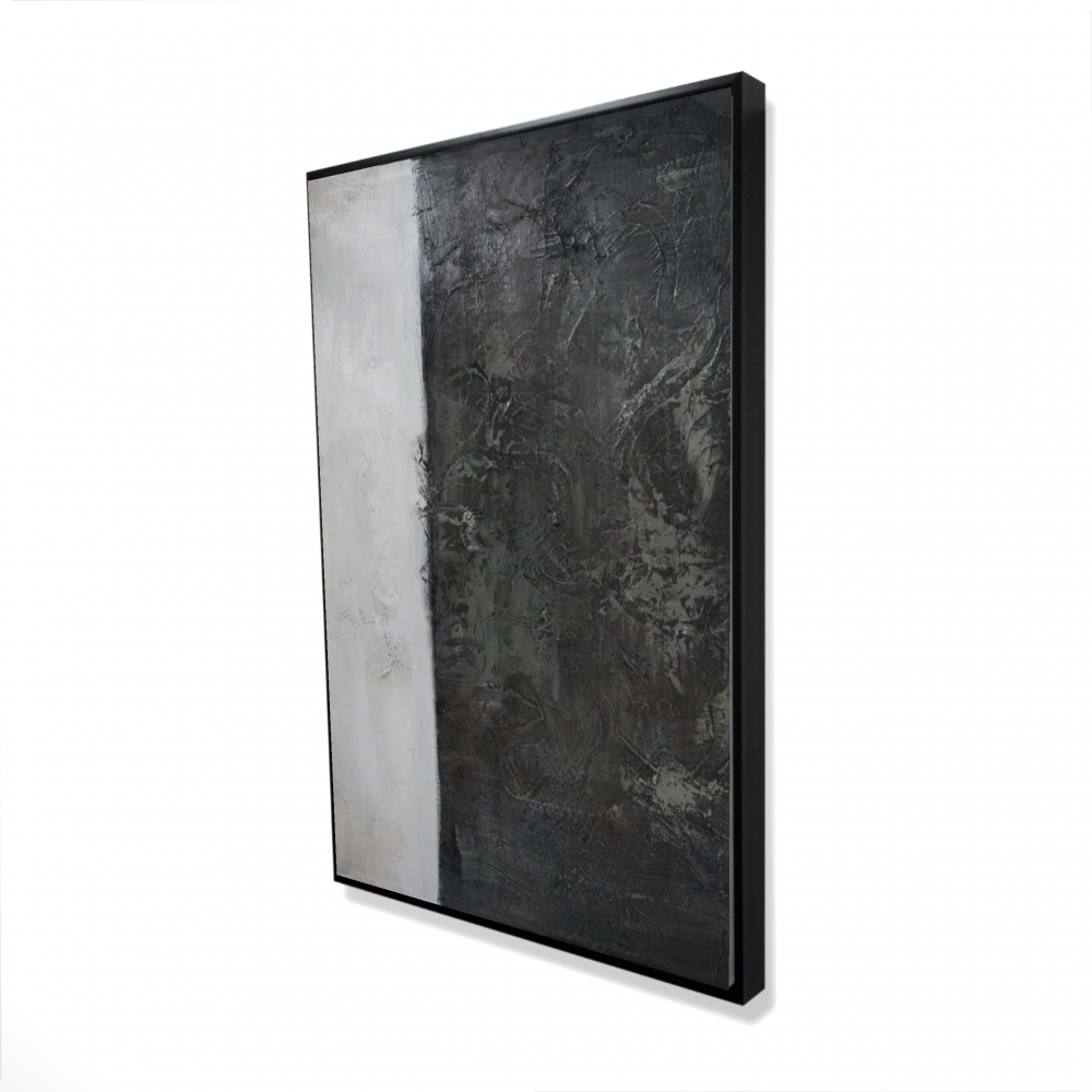 2081-3624-AB77 24 x 36 in. Abstract Shape - Gray Shapes Framed Canvas Home Decor
