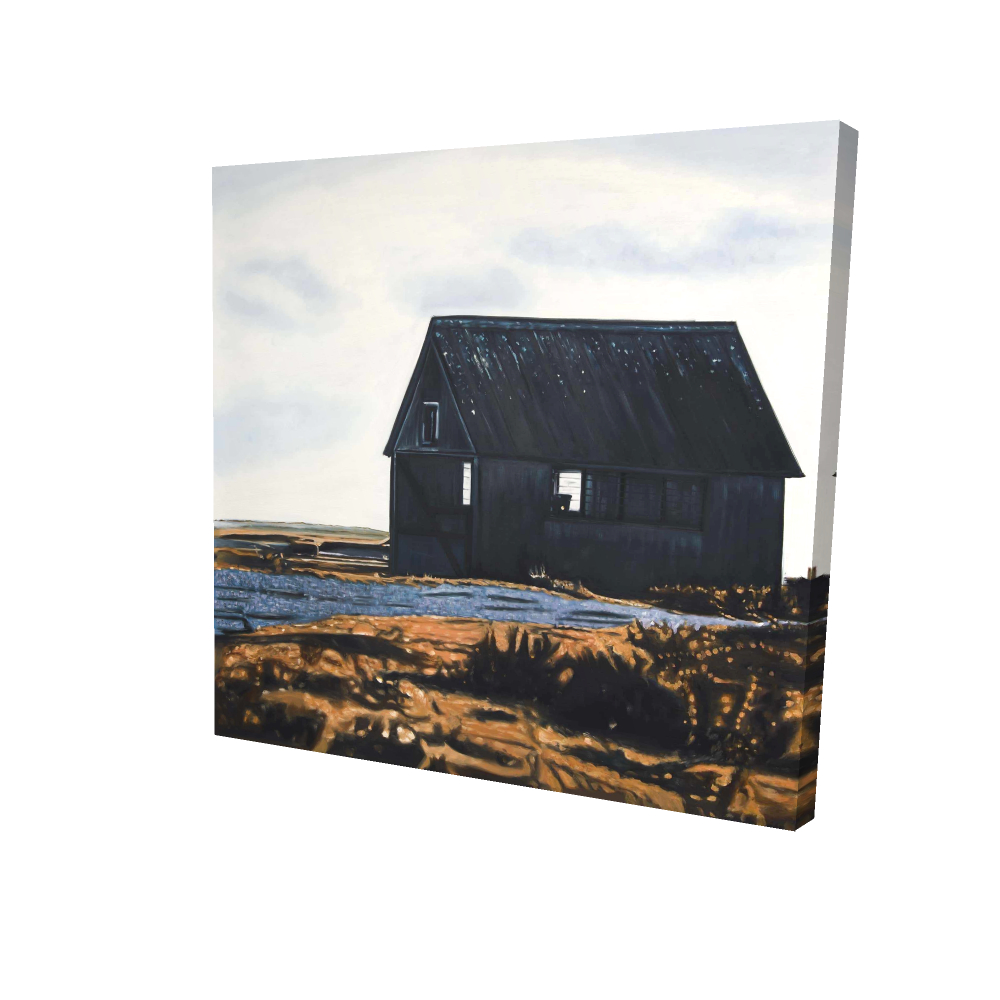 2080-0808-LA164 8 x 8 in. Abandoned Barn Blue Rustic Canvas - Bedroom Home Decor Art