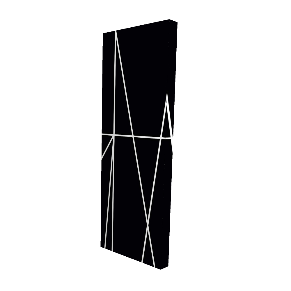 2080-6020-AB29 20 x 60 in. White Stripes on Black Background - Modern Abstract Canvas Decor