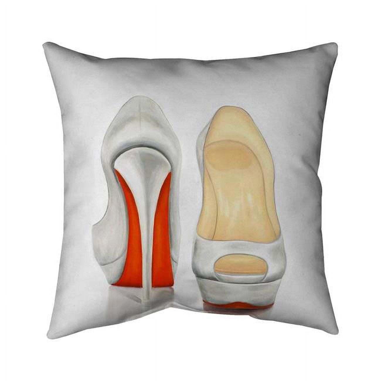 18 x 18 in. Red & White Pumps-Double Sided Print Indoor Pillow