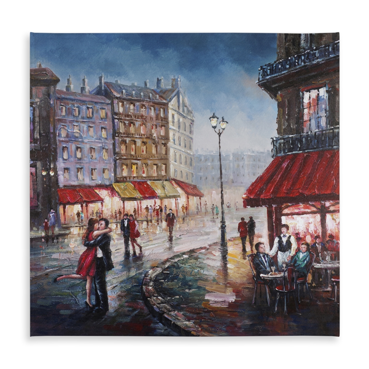 Picture of Begin Home Decor C1TC5858776TQR 58 x 58 in. Couple Kissing in the Street Tablecloth - Indoor Outdoor Decor
