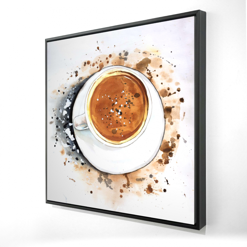 2081-3636-GA98 36 x 36 in. Cappuccino Refreshing - Kitchen Illustrative Framed Canvas Decor