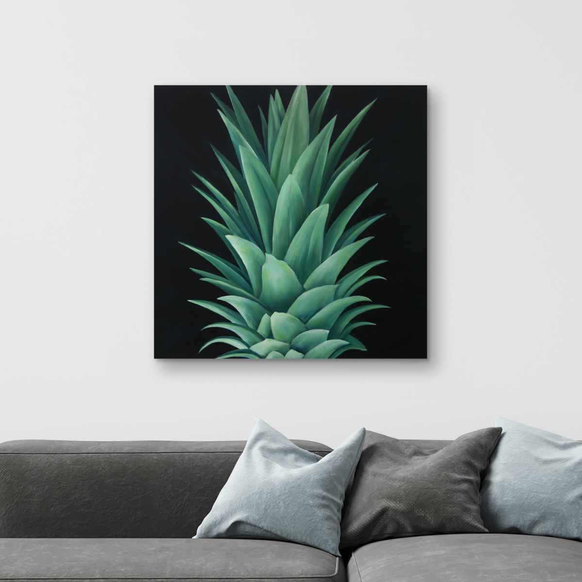 C1RC323247R0SA 32 x 32 in. Pineapple Leaves - Exotic Kitchen Canvas for Home Decor