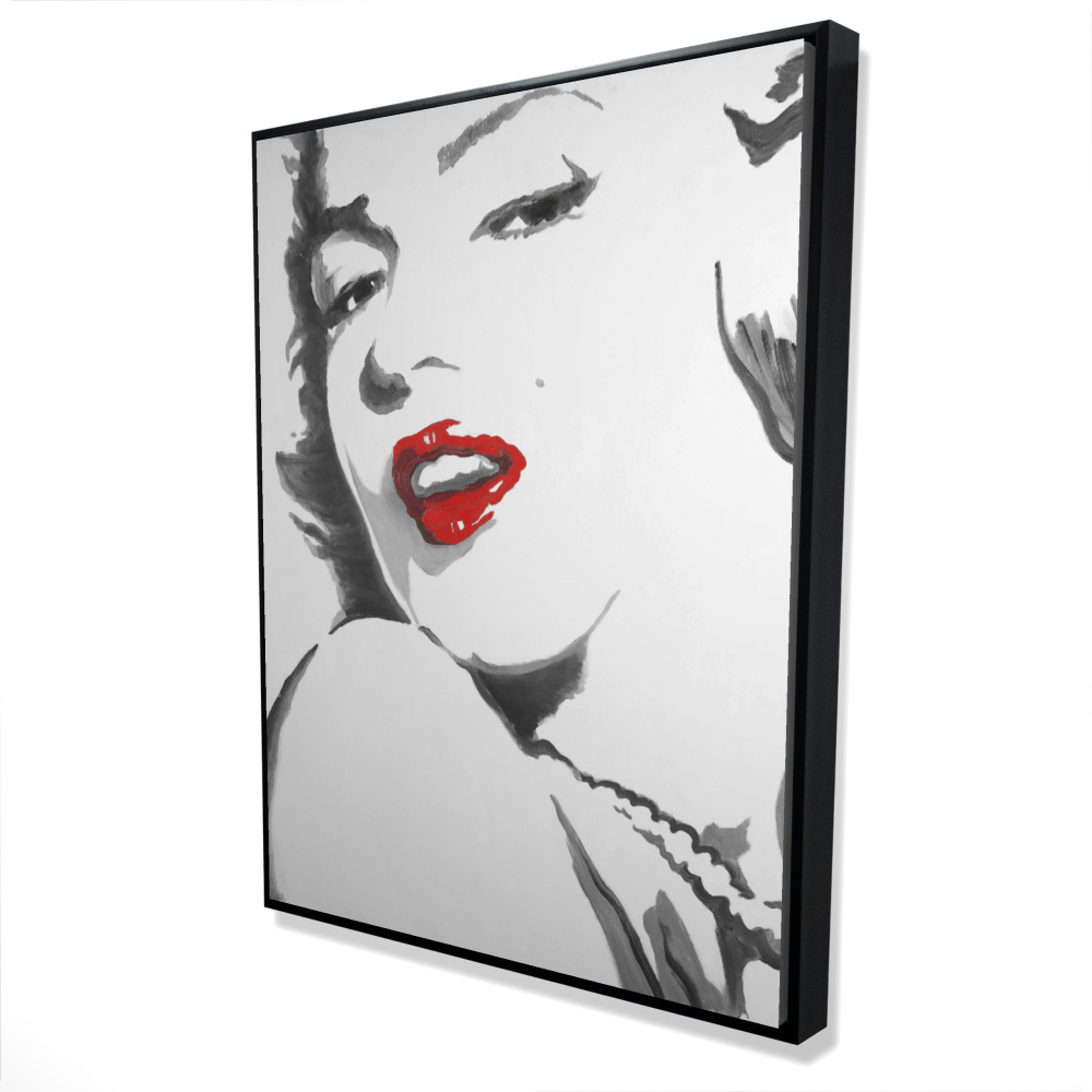 2081-4836-FI20 36 x 48 in. Marilyn Monroe Outline Style Retro Red Framed Canvas Decor