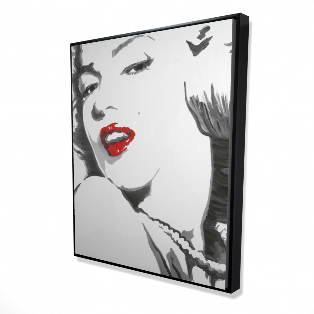 2081-6048-FI20 48 x 60 in. Marilyn Monroe Outline Style Black Vintage Framed Canvas Decor